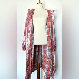 NWT Lou & Grey Metallic Pink Utility Zip Trench Rain Jacket